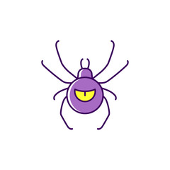 Halloween spider icon. Thin line art design, Vector outline illustration