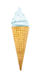 Blue Soft Serve in a Waflle Cone