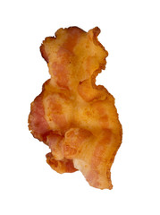 fried bacon isolated on white