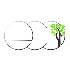 Eco symbol with tree and green leaves