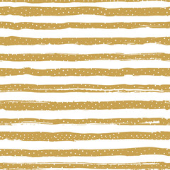 Golden striped seamless pattern, confetti or snowflakes. Trendy holiday geometric background. Golden stripes on a white background. Vector illustration