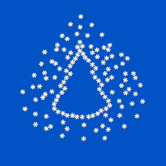 Sugar decoration in form of snowflakes forming Christmas tree