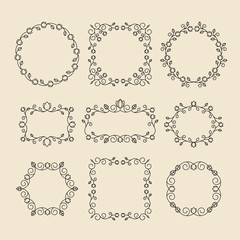 Obraz premium Vintage ornaments and dividers. Design elements set. Ornate floral frames and banners. Vector graphic elements for design.