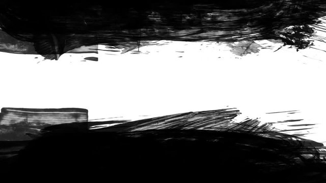 Grunge brush stroke. Abstract hand - painted element. Underline and border design. Seamless looping background. 4K