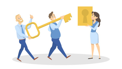 Business people find the solution of problem