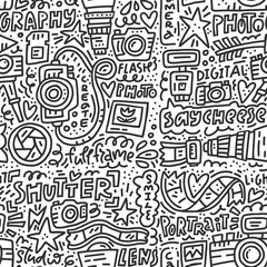 Photo doodle seamless pattern