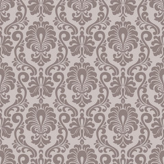 Vector damask seamless pattern background. Classical luxury old fashioned damask ornament, royal victorian seamless texture for wallpapers, textile, wrapping. Exquisite floral baroque template.