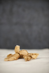 Holiday homemade caramel candies individually wrapped