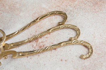 Vintage brass clothes hangers