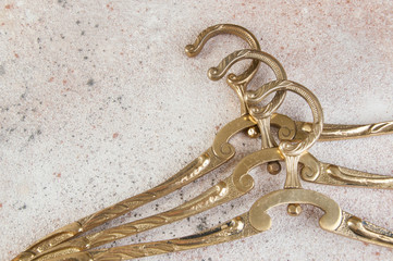 Vintage brass clothes hangers