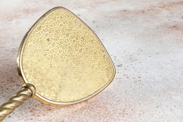 Vintage brass hand mirror