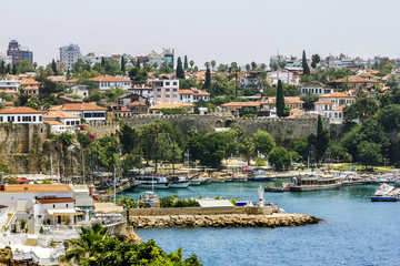 Naklejka na ściany i meble View of the old town of Kaleici in Antalya .Turkey.