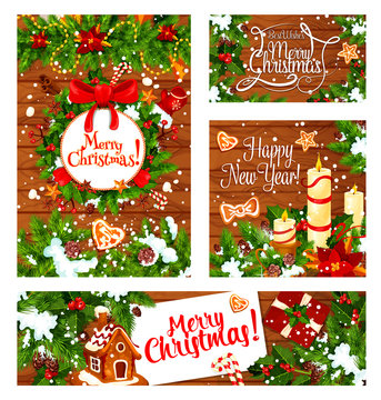 Winter and Christmas holidays vector greetings
