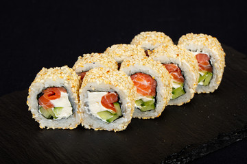 Japanese roll with salmon