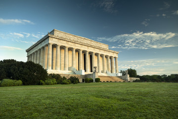 Fototapeta na wymiar Statue of Abraham Lincoln Memorial on the National Mall in Washington DC USA