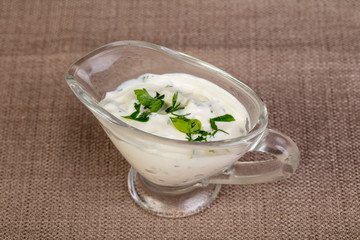 Cream sauce with parsley