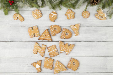 Happy New Year gingerbread cookies