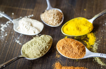 set of different spices and spices