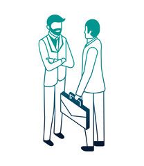 businessmen group teamwork with portfolio