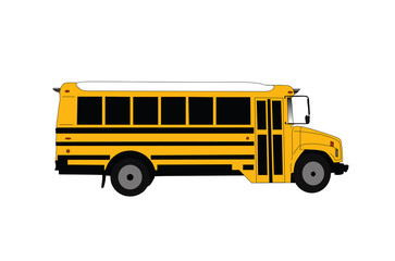 School bus isolated on white vector illustration.