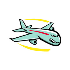 Angry Jumbo Jet Plane Mascot