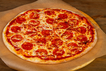 Pizza with salami