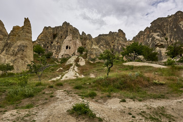 Goreme, Turkey - there are about 350 churches and chapels from Byzantine times, carved in soft rock, characteristic of Cappadocia. The place is on the UNESCO World Heritage List