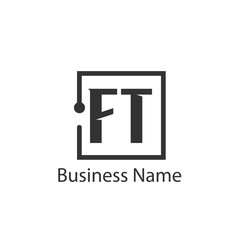 Initial Letter FT Logo Template Design