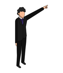 elegant businessman with hand up