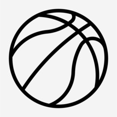 outline beautiful baketball ball vector icon