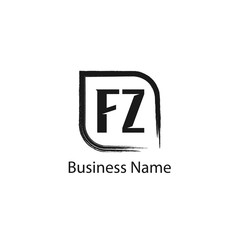 Initial Letter FZ Logo Template Design