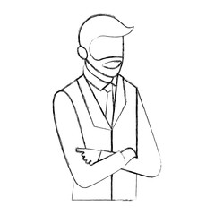 elegant businessman character icon