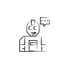 Humanoid icon. Element of mad science icon for mobile concept and web apps. Hand drawn Humanoid icon can be used for web and mobile