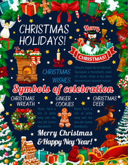 Christmas holiday celebration vector poster