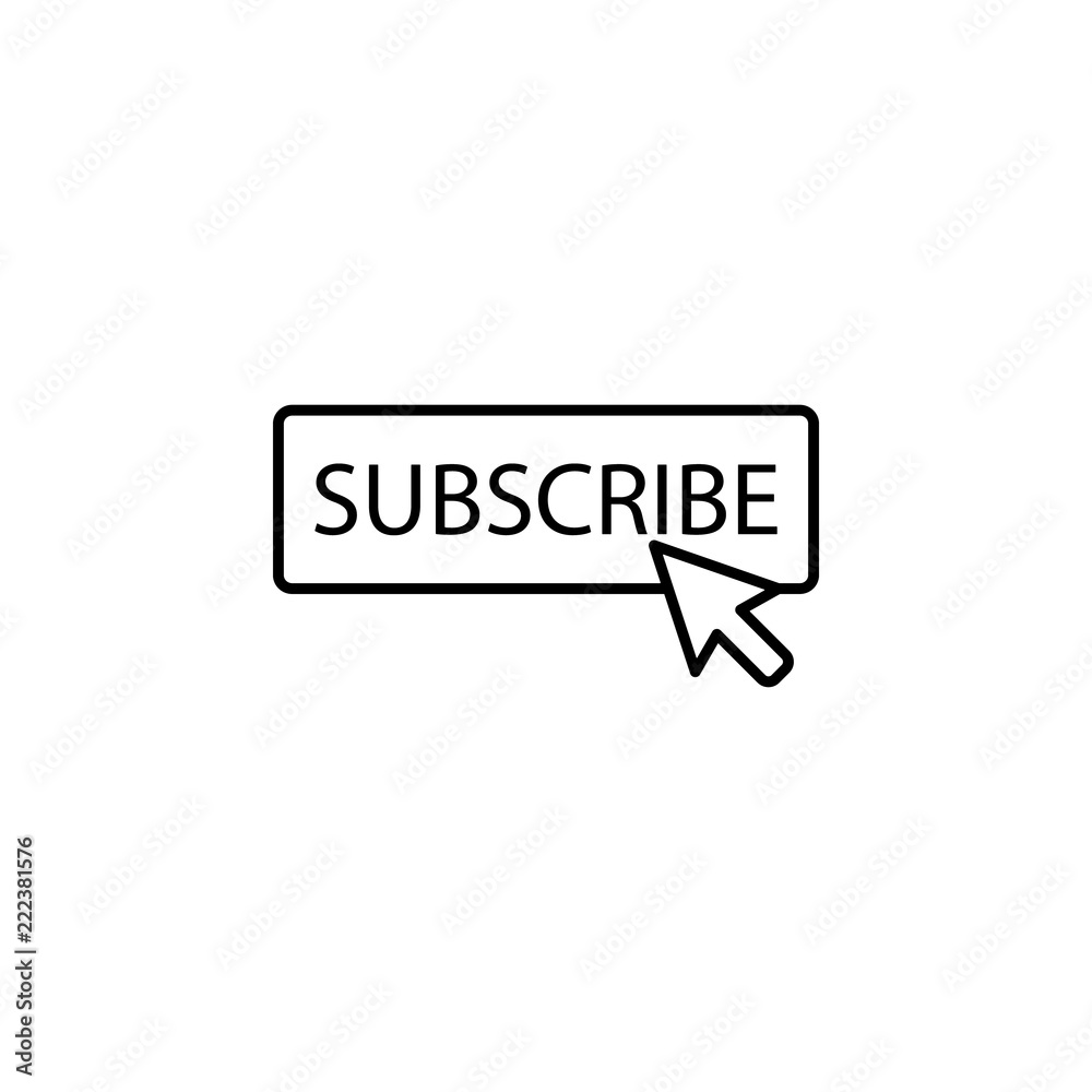 Fototapete cursor subscribe icon. element of online and web for mobile concept and web apps icon. thin line ico