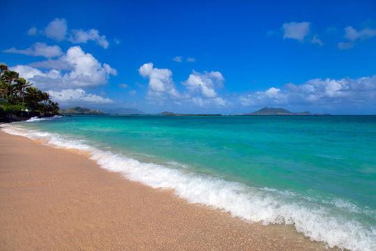 Lanai Beach On Oahu, Hawaii