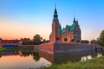 Rosenborg Castle or Rosenborg Slot at sunset, Copenhagen, capital of Denmark