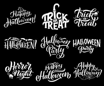 Happy Halloween holiday vector lettering