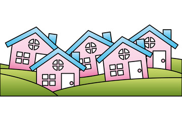 houses buildings silhouette icon