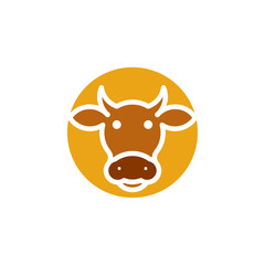 Fototapeta premium Cow head logo design concept - animal head icon vector illustration