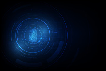 virtual identification hud system design hi tech concept  vector illustration