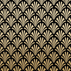 Geometric Art Deco Pattern Background Design - obrazy, fototapety, plakaty