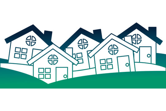 houses buildings silhouette icon