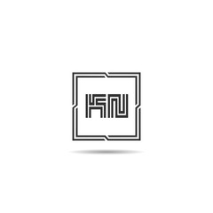 Initial Letter KN Logo Template Design