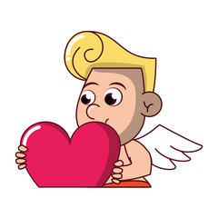 Obraz premium Cupid holding heart
