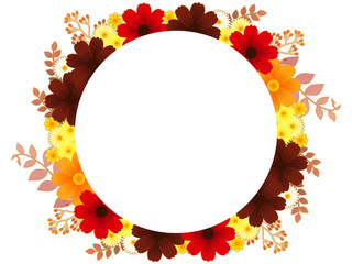 Obraz premium チョコレートコスモスとキバナコスモスのフレーム