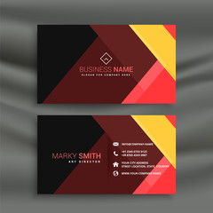dark business card with geometric shapes