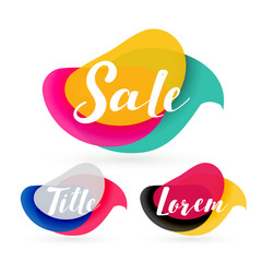 colorful abstract shape sale label