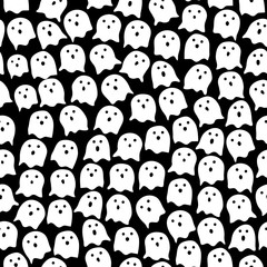 Halloween ghost pattern random repeat seamless
