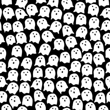 Halloween ghost pattern random repeat seamless